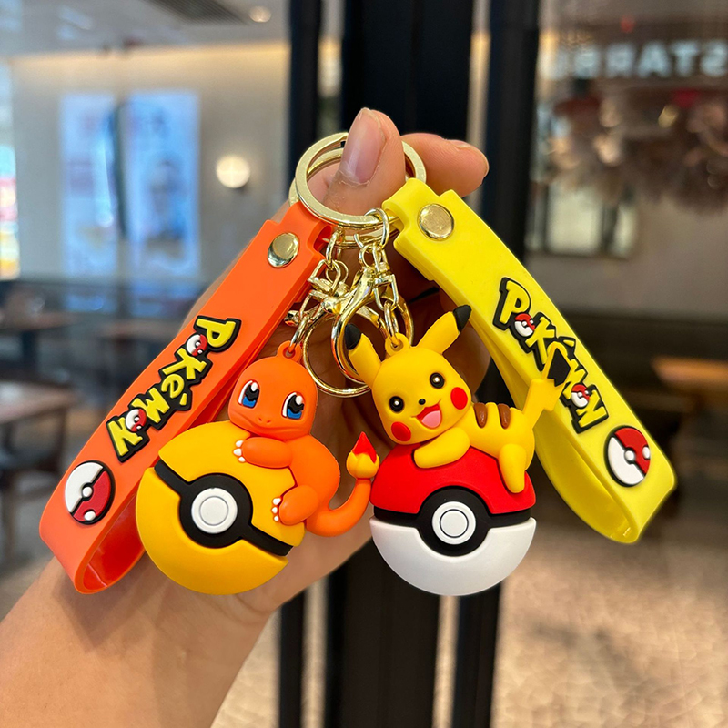 Pokeball Cosplay Prop - ポケモンポケボールキーホルダーピカチュウイーブイヒトカゲフィギュアキーホルダーアニメグッズキーリングバッグチャームバックパックギフト