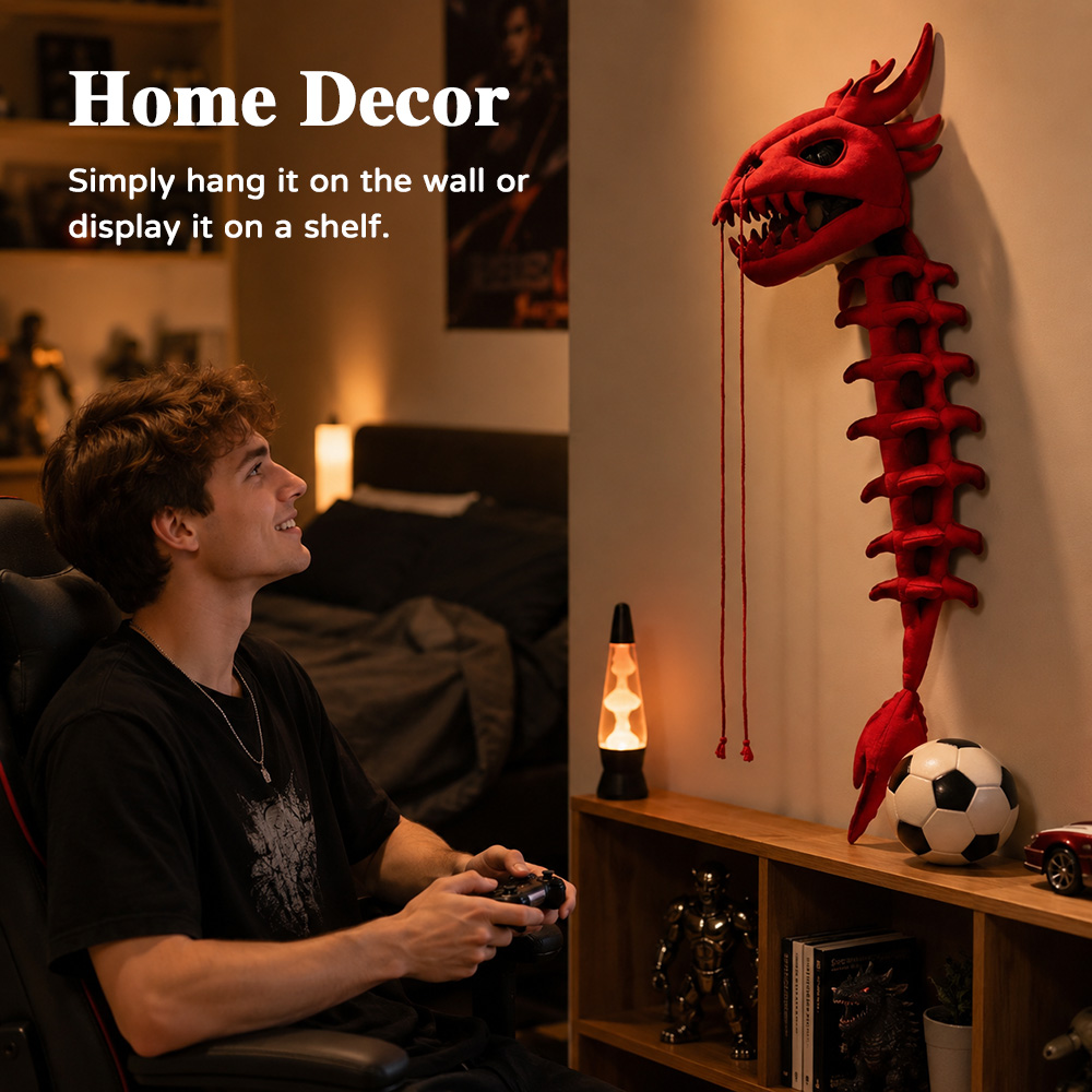 Easy Cosplay Prop - 恐竜の骨格のぬいぐるみヘッドギア コスプレコスチューム小道具 ロングテール付き ハロウィンパーティー用 恐竜の骨格ヘッドギア
