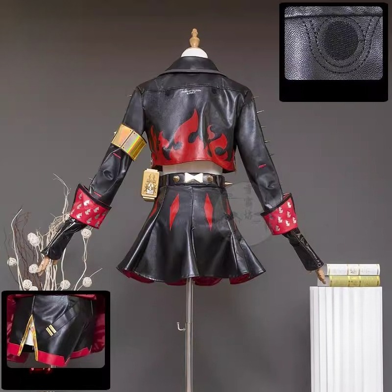 Burnice Cosplay Prop - 2026年ゲーム「Zenless Zone Zero」バーニス・ホワイトコスプレ衣装、パンクコート、スカート、小道具、ウィッグ、スーツ（女性用）、ハロウィンアニメパーティー衣装
