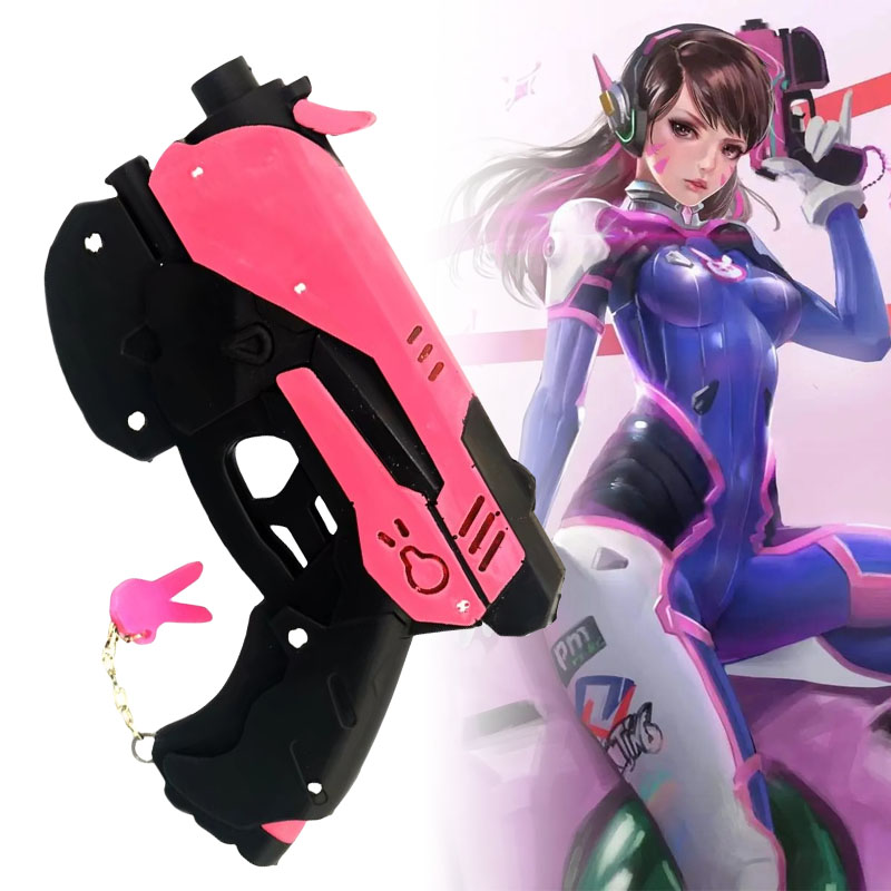 Dva Cosplay Prop - D.va-子供用ゴム製ピストル,武器,花の歌,オーバーウォッチ,コスプレ,おもちゃモデル,ゲーム,周辺機器,アニメギフト,実際のサイズ