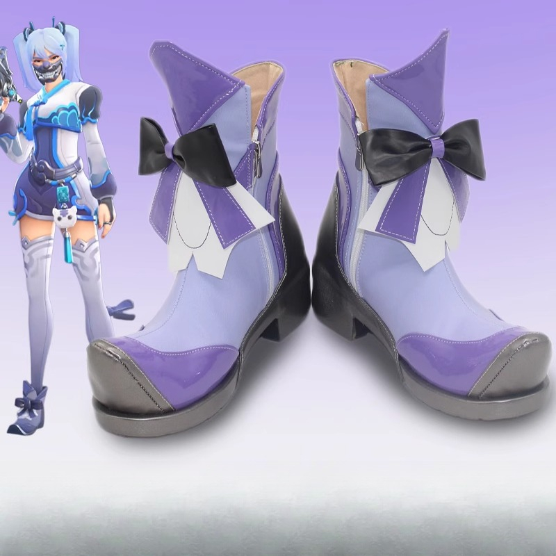 Dva Cosplay Prop - アニメ DVA コスプレ靴ゲームオーバーウォッチコスプレ靴小道具カーニバルブーツ PU レザー靴カスタムメイド