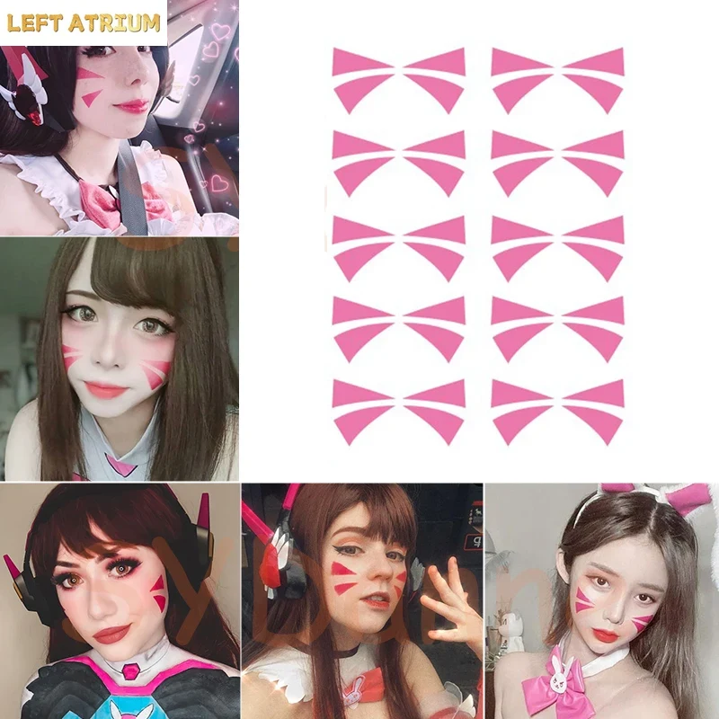 Dva Cosplay Prop - Dva ステッカー コスプレ小道具アクセサリー 防水タトゥーステッカー かわいい顔ロゴ D.va
