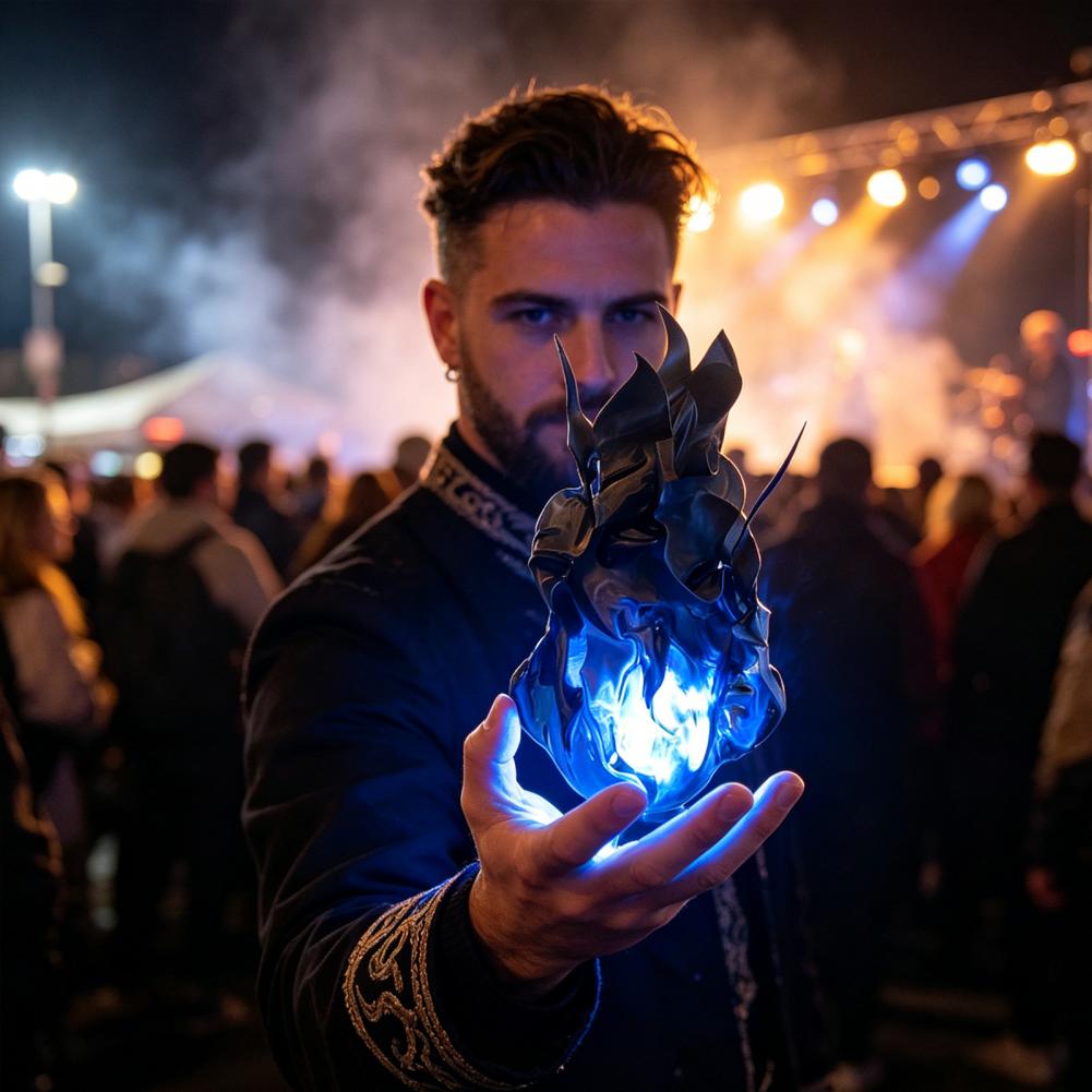 Cosplay Flame Prop - コスプレ火の玉小道具光る炎効果おもちゃ浮遊火の玉小道具LED光る炎ハンドヘルドライト電池式