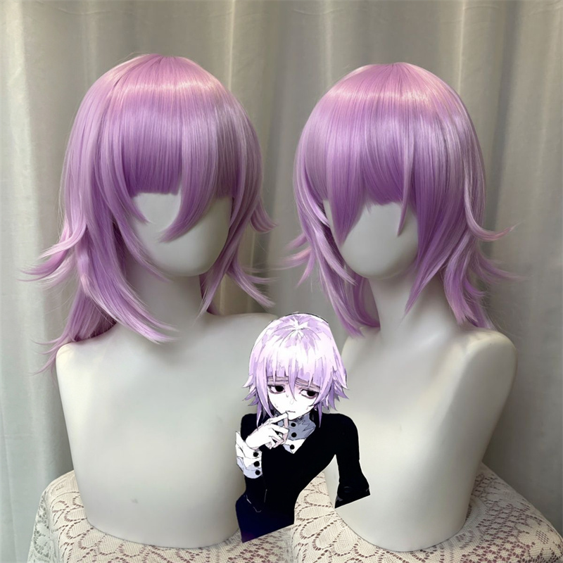 Cosplay Material For Prop - アニメソウルイータークロナコスプレウィッグライトパープルショートヘア耐熱合成ウィッグハロウィンプレイロール女性カーニバル小道具