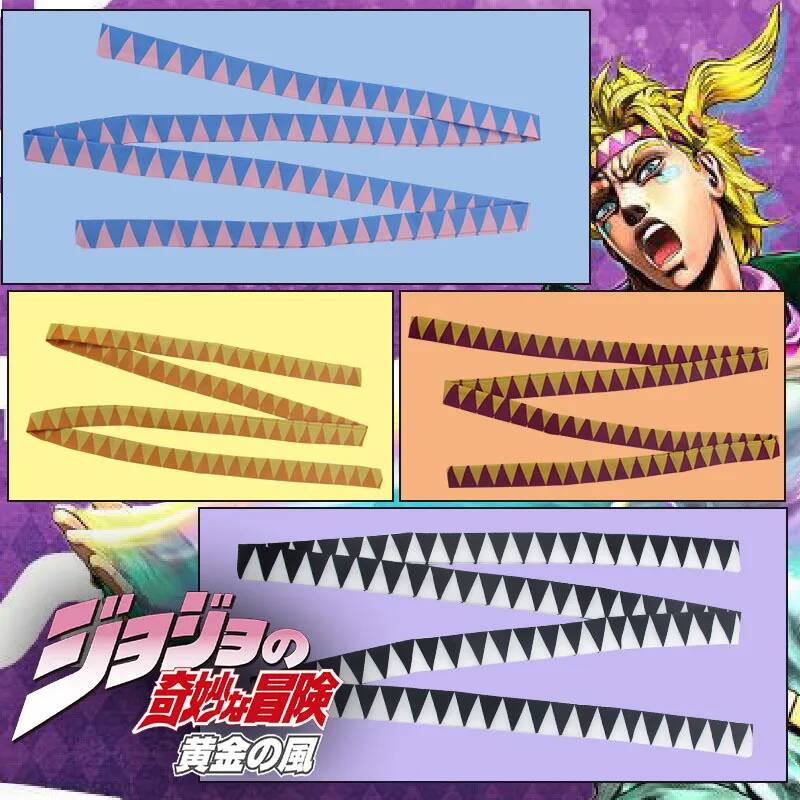 Cosplay Prop Patterns - アニメジョジョの奇妙な冒険黄金の風コスプレヘッドバンド三角形パターンヘアアクセサリーハロウィンパーティーコスチューム小道具ユニセックス