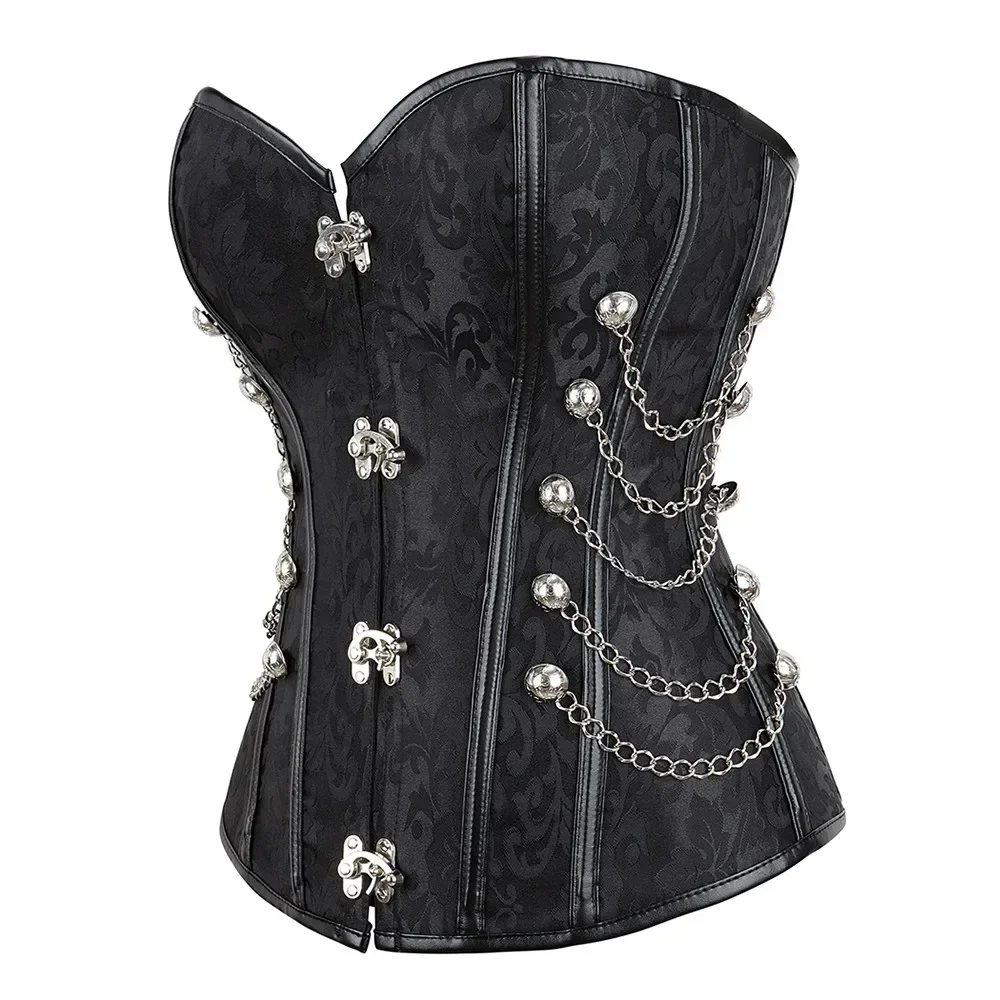 ゴシックジッパーコルセット,レトロスタイル,スチームパンク, - Boning Corset Steel のレビューと価格
