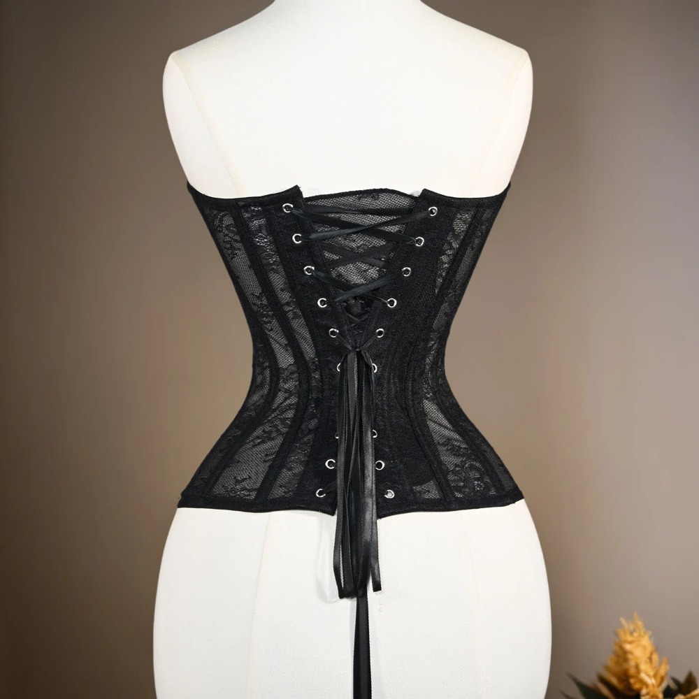 女性用メッシュコルセット、バストアップオーバーバストカップ、 - Boning Corset Steel のレビューと価格
