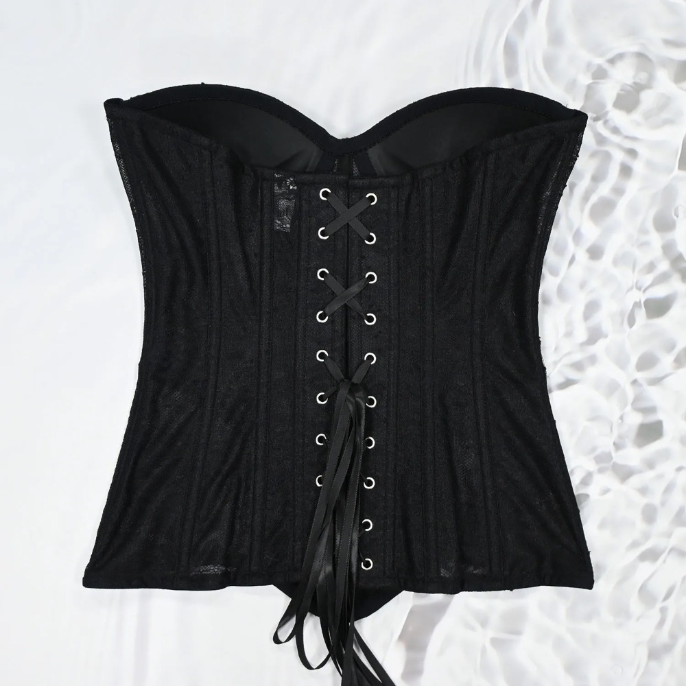 女性用メッシュコルセット、バストアップオーバーバストカップ、 - Boning Corset Steel のレビューと価格