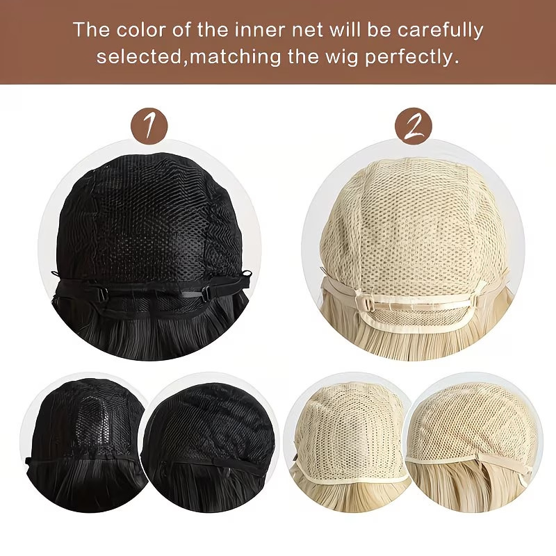 エアリーな前髪のショートボブウィッグ、ライトブラウン、リアル - Wig Fiber Net のレビューと価格
