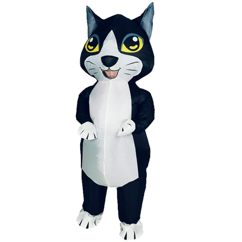 ハロウィンいたずら用インフレータブルスーツ オレンジ黒猫漫画 - Cosplay Prop Business のレビューと価格