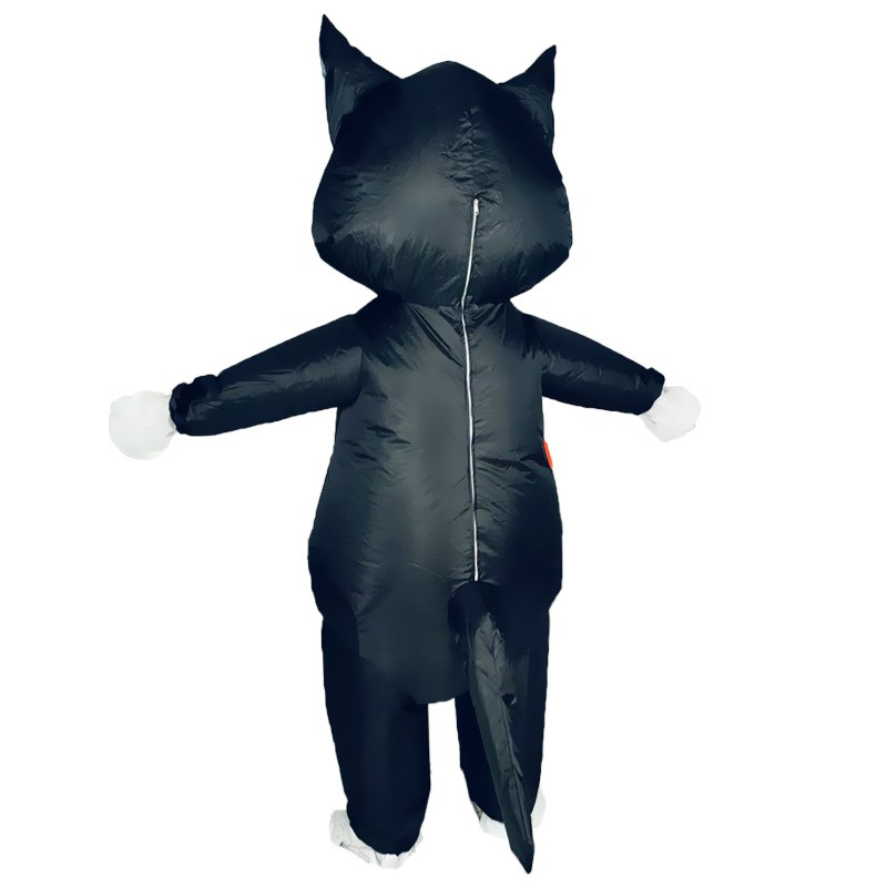 ハロウィンいたずら用インフレータブルスーツ オレンジ黒猫漫画 - Cosplay Prop Business のレビューと価格