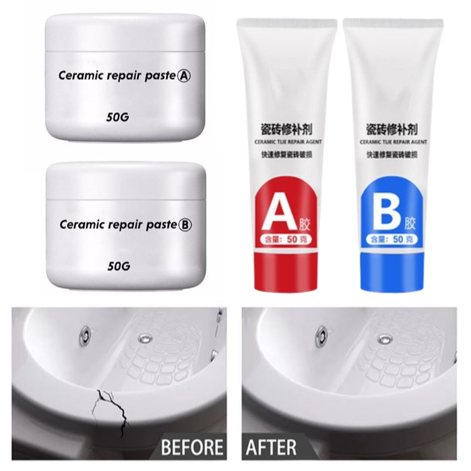 30/100 グラムタイル修理剤 AB 接着剤セラミック修理 - Contact Cement Glue のレビューと価格