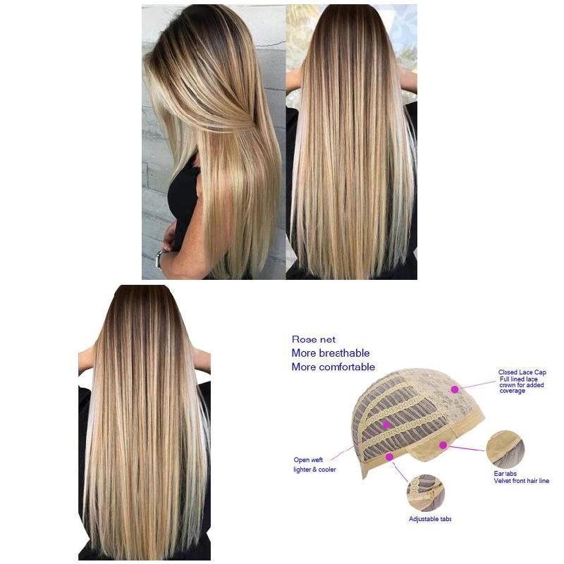 72 センチメートル女性ロングストレートウィッグヘアネットブ - Wig Fiber Net のレビューと価格