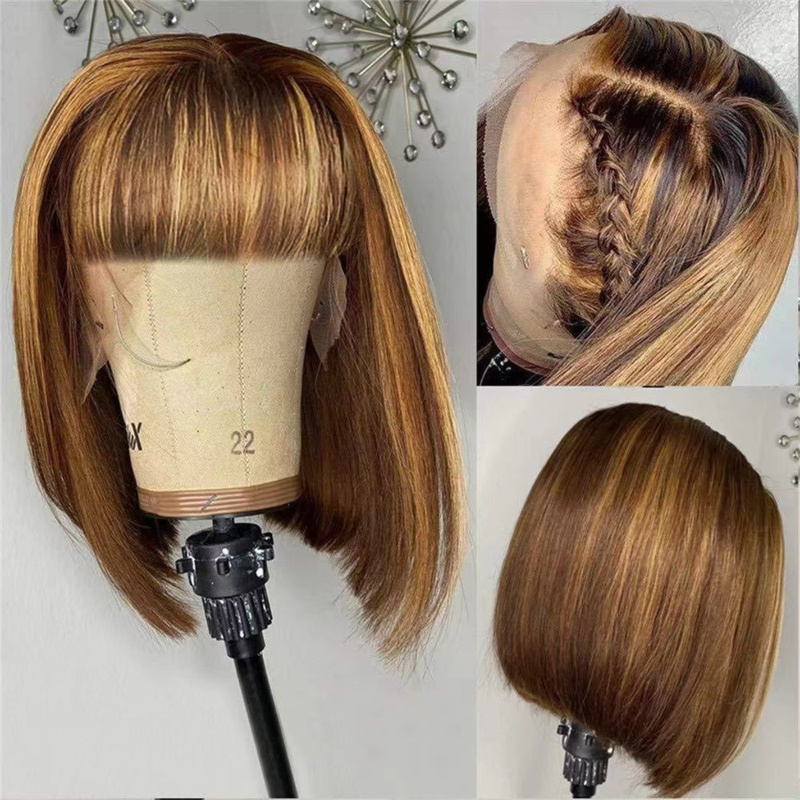 エアバング付きレディースショートウィッグ、BOBOスタイル、 - Wig Fiber Net のレビューと価格