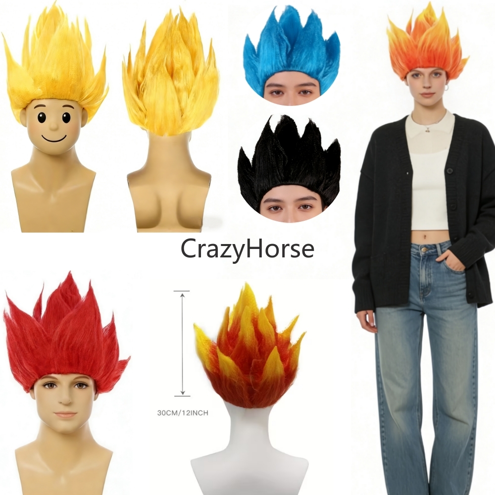 ハロウィン 大人男性用 Zコスプレ サイヤ人ウィッグ 悟空  - Cosplay Flame Prop のレビューと価格