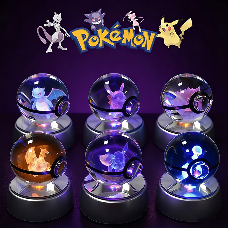 ポケモンクリスタルポケボール 3D彫刻クリスタルボール 光る - Pokeball Cosplay Prop のレビューと価格
