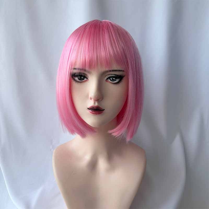 女性用ストレートウィッグ、エアバング付き、ボボスタイル、リア - Wig Fiber Net のレビューと価格