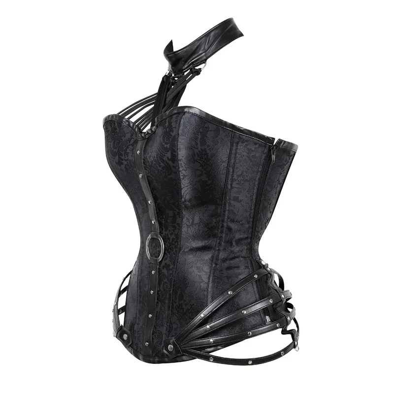 ゴシックスチームパンクコルセットトップスとホルターストラップ - Boning Corset Steel のレビューと価格