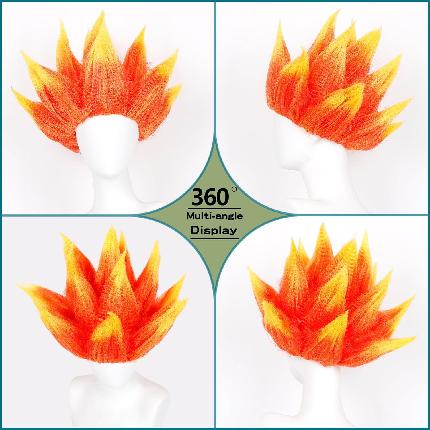 炎のコスチュームウィッグ スタイリッシュな炎のウィッグ オン - Cosplay Flame Prop のレビューと価格