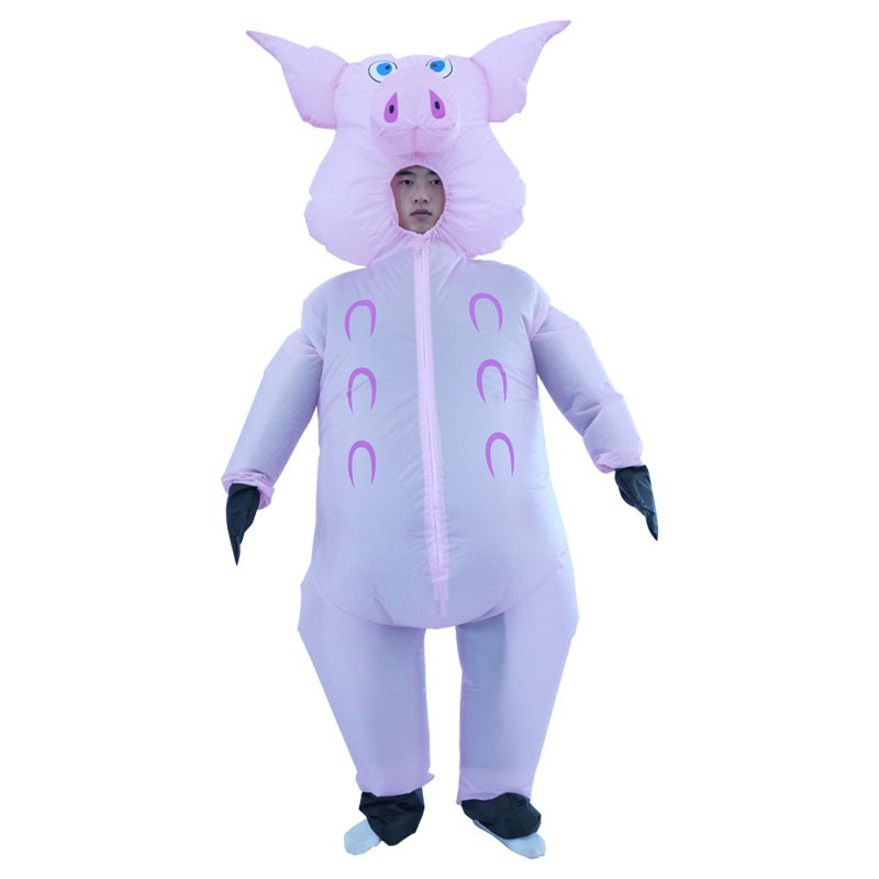 ピンクの豚インフレータブルスーツビジネス活動親子ゲームパフォ - Cosplay Prop Business のレビューと価格