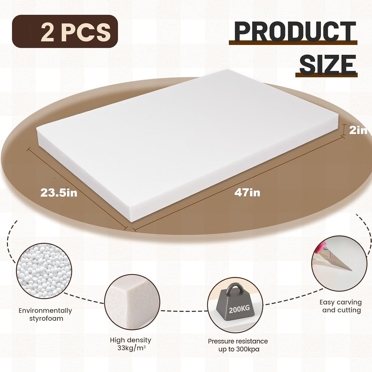 高密度XPS大型フォームボード、2枚組、47x23.5x2イ - Easy Cosplay Prop のレビューと価格
