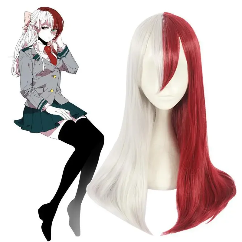 アニメガール僕のヒーローアカデミア轟焦凍ロングコスプレウィッ - Cosplay Floating Prop のレビューと価格
