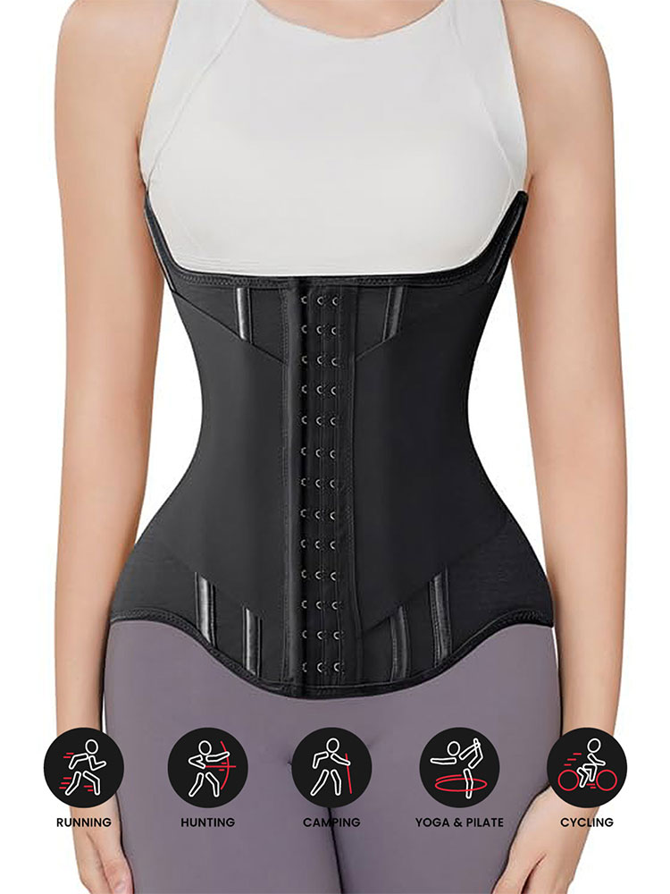 U字型ウエストトレーナーコルセット女性用ボタン付きシェイパー - Boning Corset Steel のレビューと価格