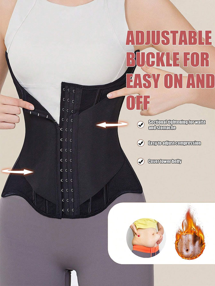 U字型ウエストトレーナーコルセット女性用ボタン付きシェイパー - Boning Corset Steel のレビューと価格