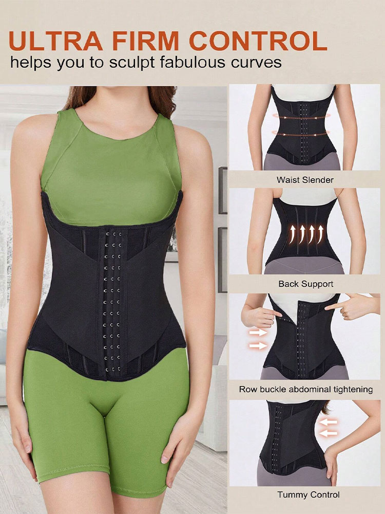U字型ウエストトレーナーコルセット女性用ボタン付きシェイパー - Boning Corset Steel のレビューと価格