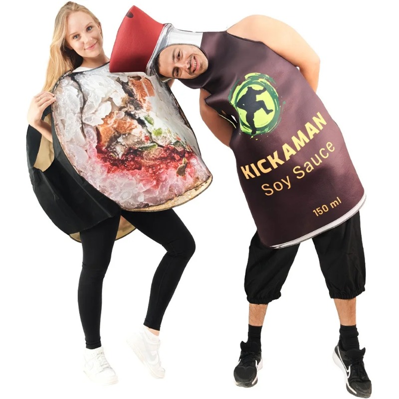 2 ピース/セット寿司醤油組み合わせコスプレ衣類小道具フェス - Cosplay Prop Business のレビューと価格