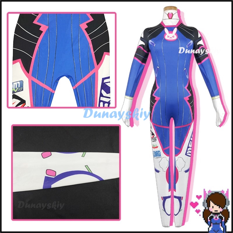 女性用タイツdvaコスチューム,全身タイツウィッグ,ヘッドフ - Dva Cosplay Prop のレビューと価格