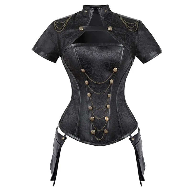 中世の女性オーバーバストコルセットスチームパンク服スパイラル - Boning Corset Steel のレビューと価格
