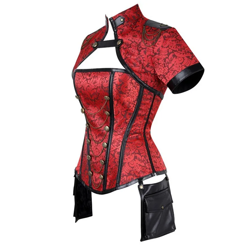 中世の女性オーバーバストコルセットスチームパンク服スパイラル - Boning Corset Steel のレビューと価格