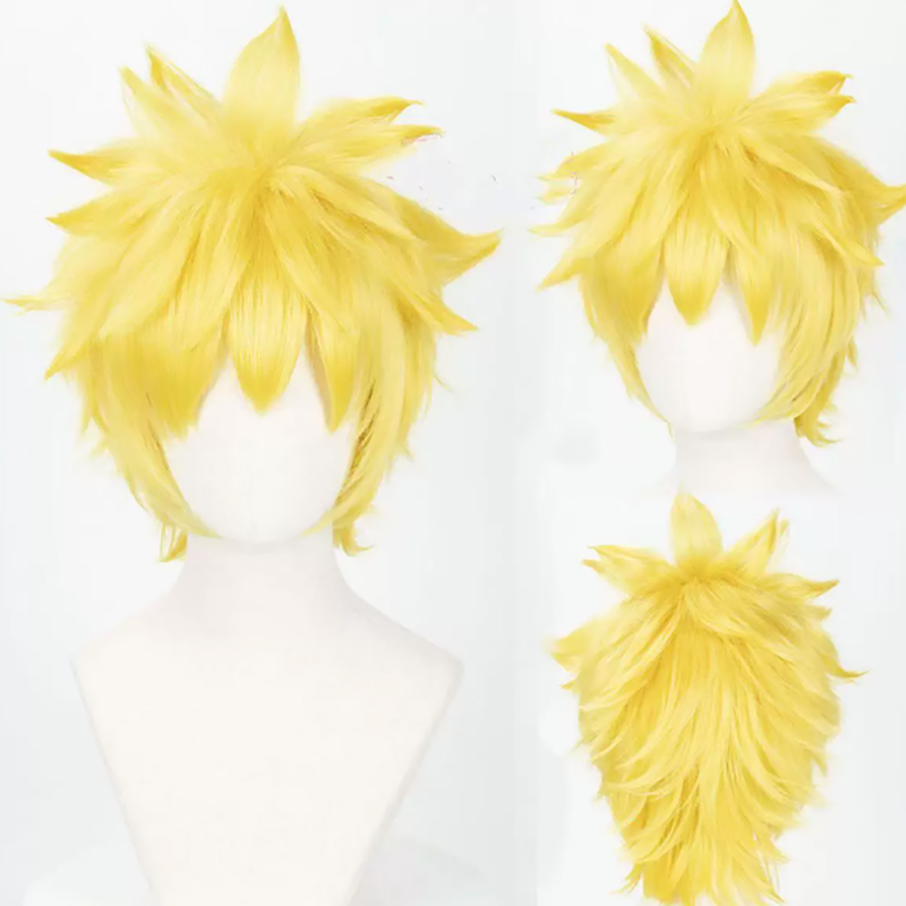 合成毛ウィッグ うずまきコスプレウィッグ イエローカーリーシ - Wig Fiber Net のレビューと価格